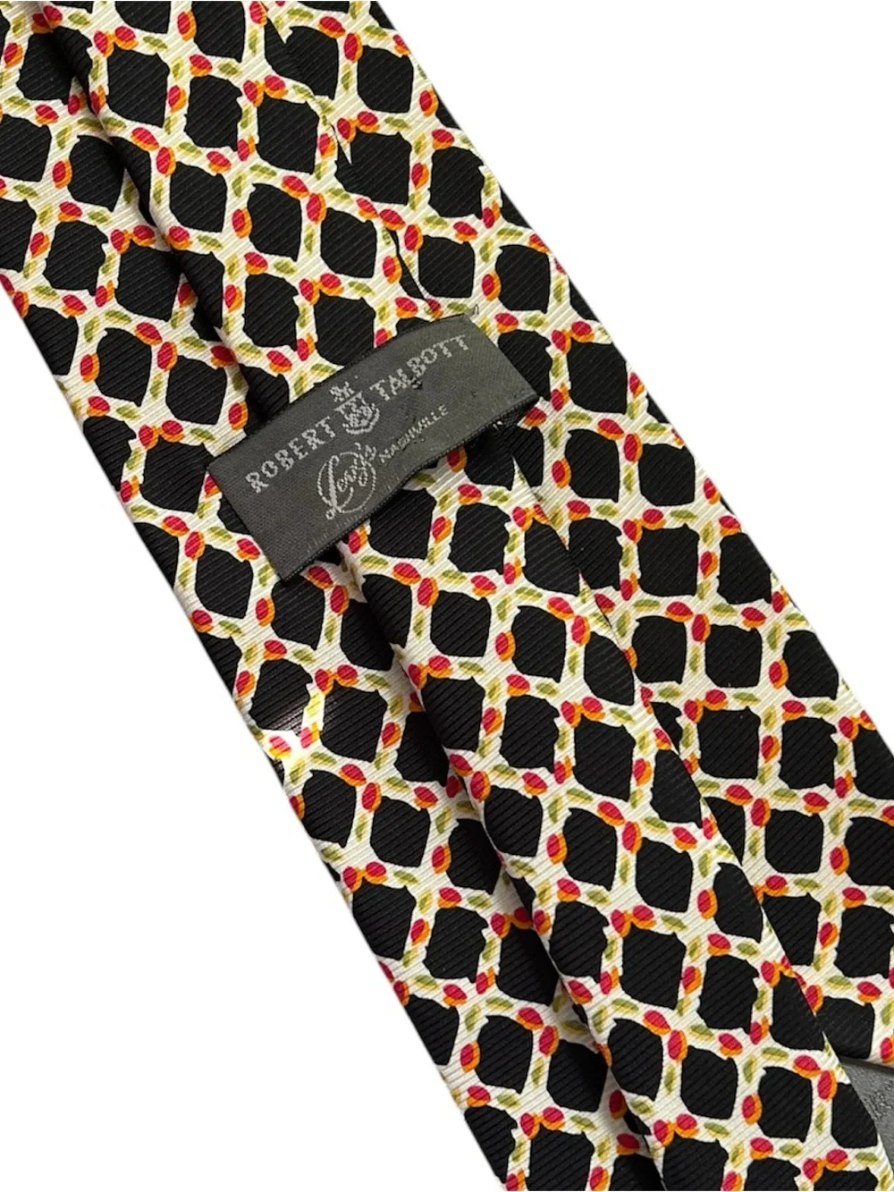 Robert Talbott Silk Tie Geometric Lattice Mesh Design